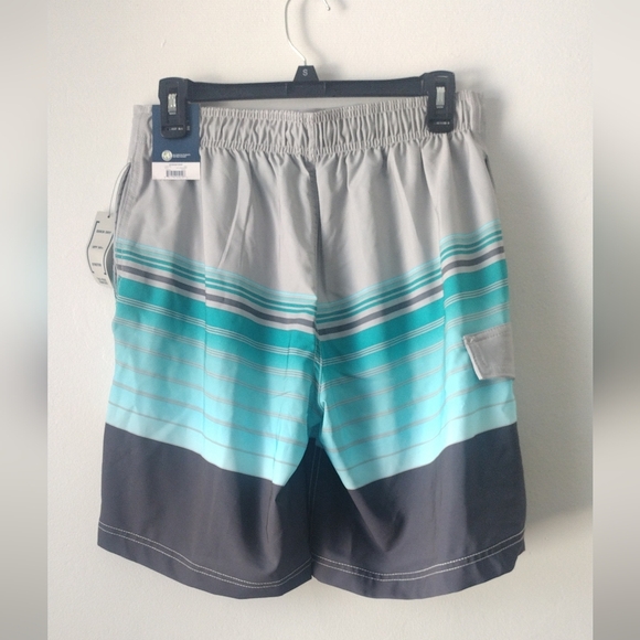 Men's Gray and Blue Swim Shorts Size Small - NWT - Picture 2 of 4